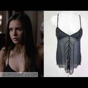 RARE Free People Beaded Cami ASO Elena Gilbert